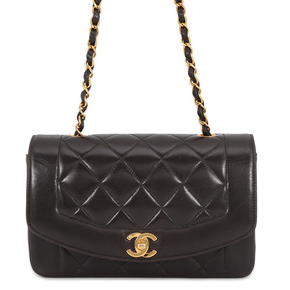 Chanel Chain Shoulder Bag Diana MatelassƩ Coco Mark Single Lambskin A01164 CH...